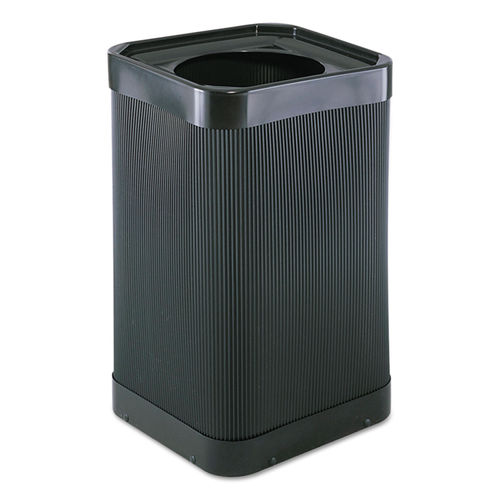 Safco Open Top Round Waste Receptacle Steel 30 Gal Black