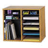 SAF9420MO - Wood/Fiberboard Literature Sorter, 12 Compartments, 19.63 x 11.88 x 16.13, Oak