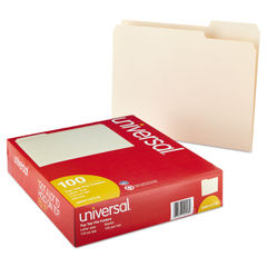 UNV12113 - Top Tab File Folders, 1/3-Cut Tabs: Assorted, Letter Size, 0.75" Expansion, Manila, 100/Box