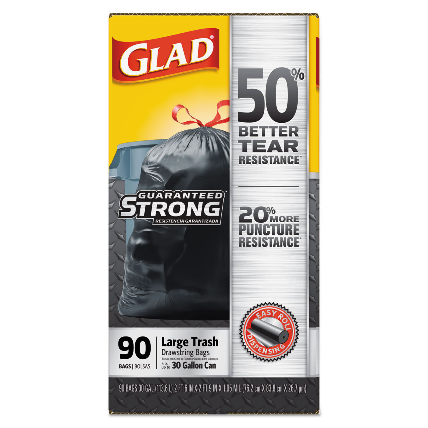  Glad Large Drawstring Trash Bags – ForceFlexPlus 30