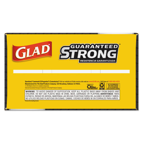 Order Glad Strong Quick-Tie Large Black Trash Bags, 30 Gallon