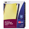 AVE11351 - Preprinted Black Leather Tab Dividers w/Gold Reinforced Edge, 12-Tab, Jan. to Dec., 11 x 8.5, Buff, 1 Set