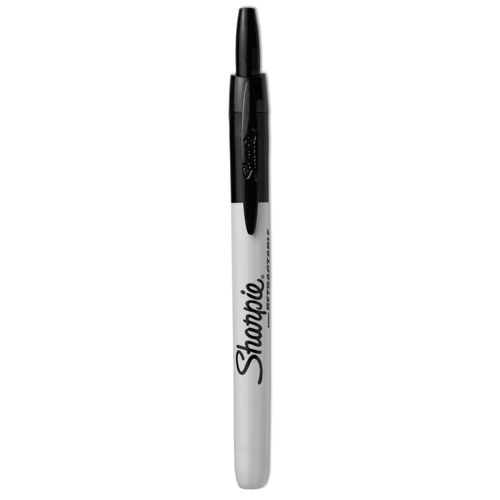 Sharpie Retractable Permanent Markers, Fine Point, Black, 2 Count