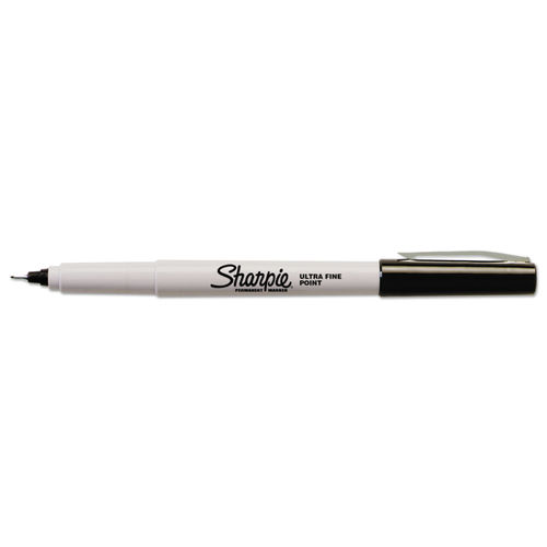 Sharpie 37001 Black Ultra-Fine Point Permanent Marker - 12/Pack