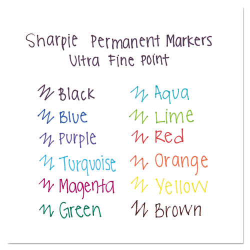 Sharpie Permanent Markers - Ultra Fine Point - Assorted Colors - 12 Pack