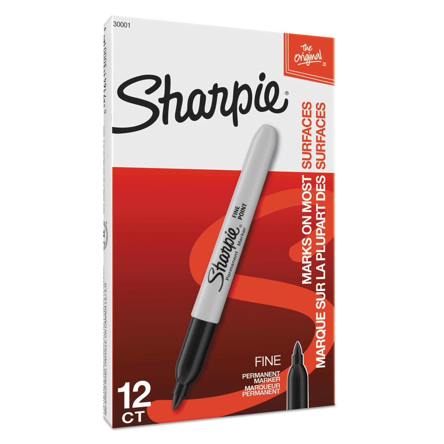 Sharpie Fine Tip Permanent Marker, Black, Dozen