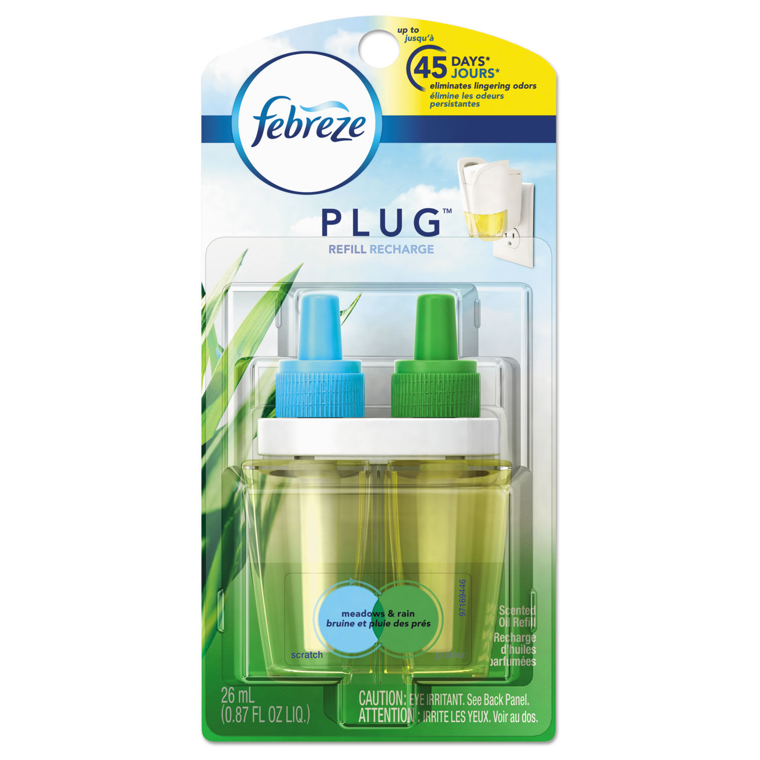 Febreze Pgc45541ea Plug Air Freshener Refills Meadows & Rain