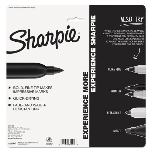 Sharpie Permanent Ultra Fine Point Markers Assorted Colors Pack Of 24  Markers - Office Depot