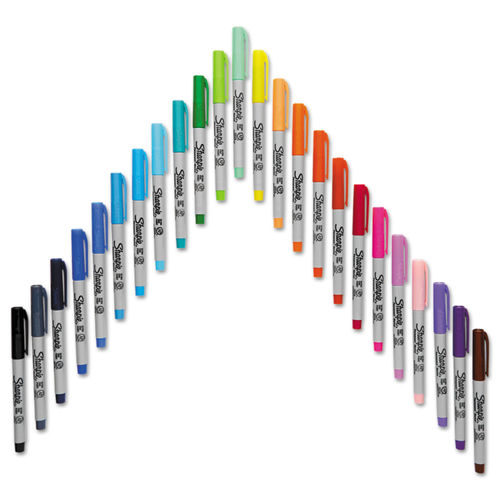 Sharpie Electro Pop Permanent Ultra Fine Point Markers, Assorted Colors - 24 count