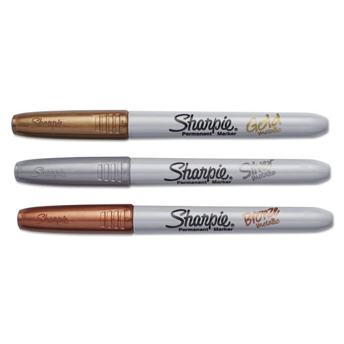 Sharpie Metallic Permanent Markers, Fine Point, Assorted Colours