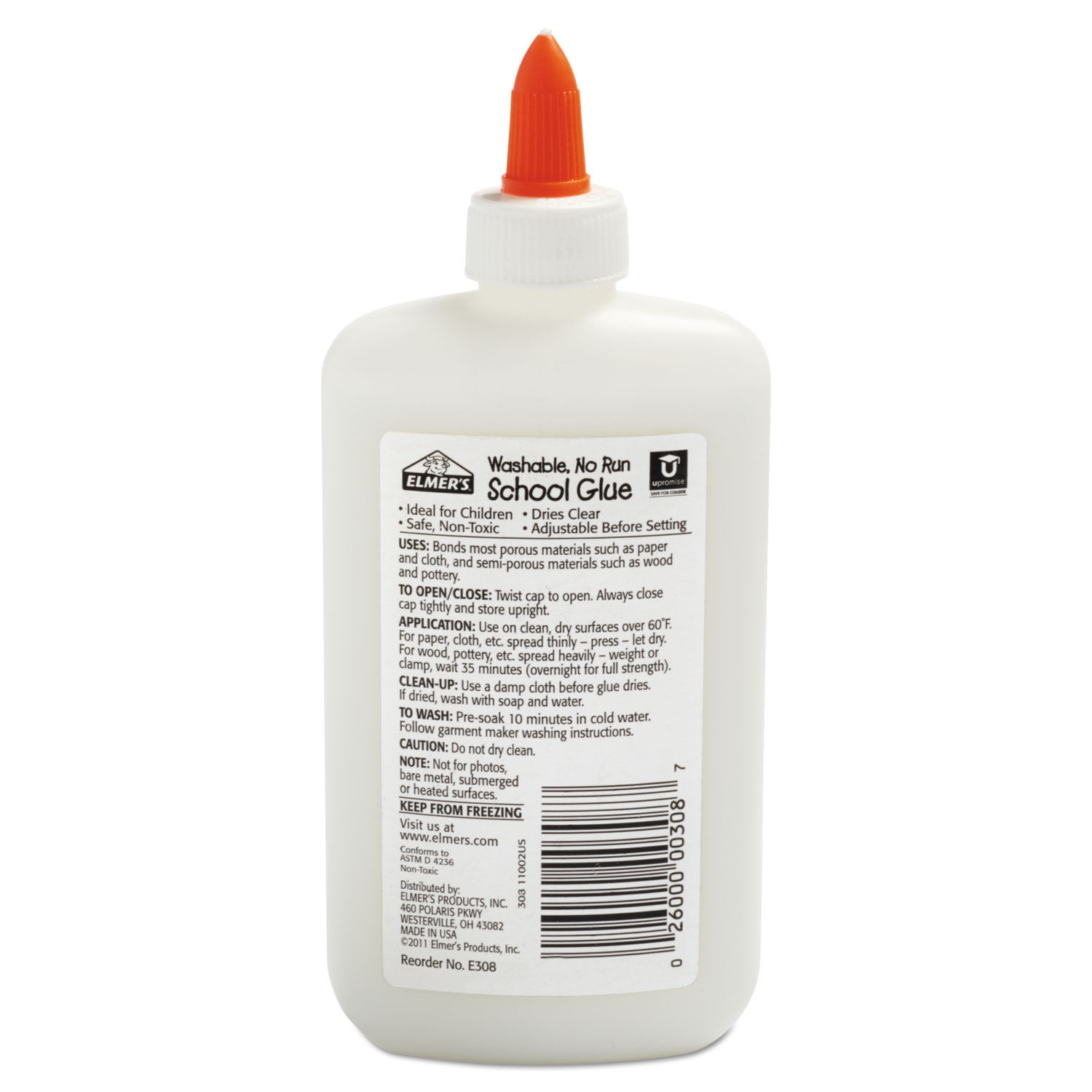 Elmer's School Glue, 1 gal, Dries Clear