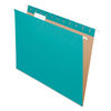 PFX81616 - Colored Hanging Folders, Letter Size, 1/5-Cut Tabs, Aqua, 25/Box
