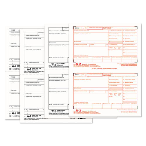 W 2 Tax Forms 4 Part 5 1 2 X 8 1 2 Inkjet Laser 50 W 2s 1 W 3