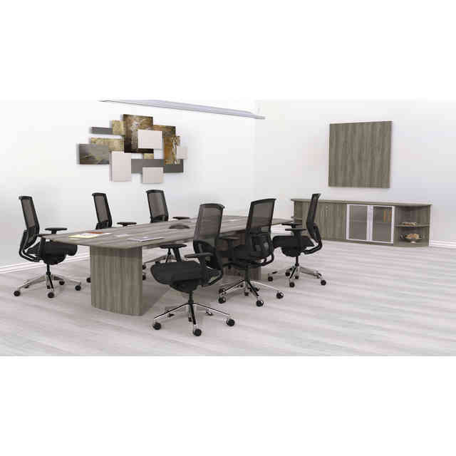 Medina Conference Table Top, Half-Section, Boat, 84w x 48d, Gray Steel Medina Conference Table Top, Half-Section, Boat, 84w x 48d, Gray Steel
