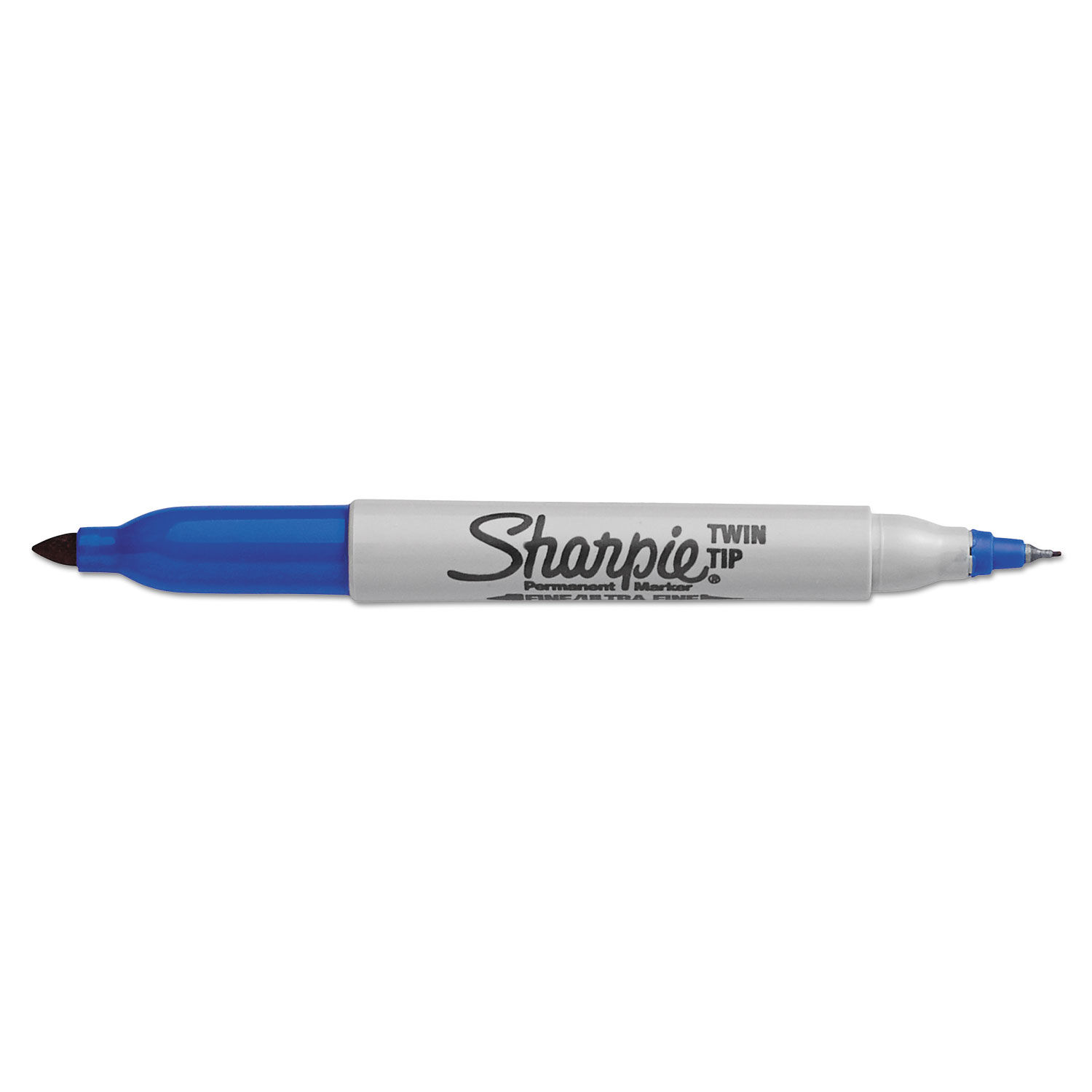 Sharpie SAN32003 Twin-Tip Permanent Marker, Fine/Ultra Fine Point, Blue - 12 pack