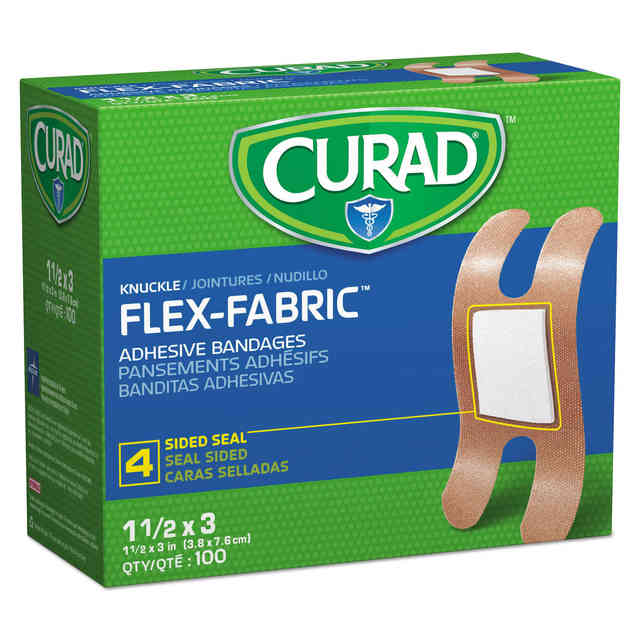 Flexible Fabric Adhesive Bandages, 1 x 3, 100/Box (Pack of 4)