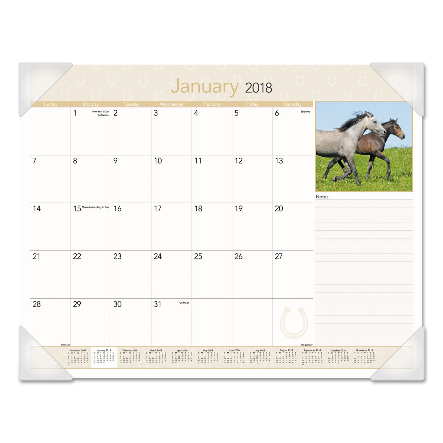 Horses Monthly Desk Pad by ATAGLANCE® AAGDMD16832