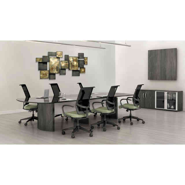 Medina Conference Table Top, Half-Section, Boat, 84w x 48d, Gray Steel Medina Conference Table Top, Half-Section, Boat, 84w x 48d, Gray Steel