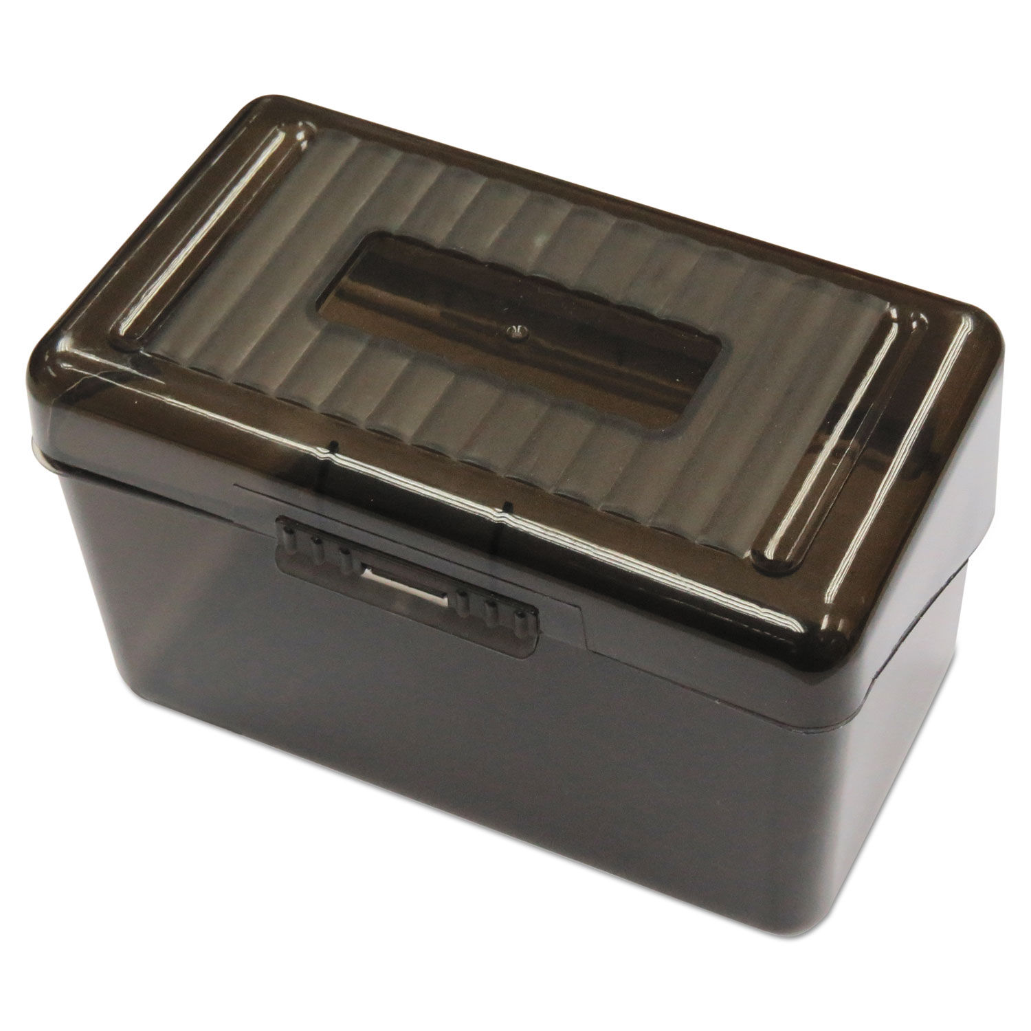 Plastic Index Card Boxes, Holds 300 3 x 5 Cards, 5.63 x 3.25 x 3.75,  Translucent Black