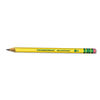 DIX13308 - Ticonderoga Beginners Woodcase Pencil with Eraser and Microban Protection, HB (#2), Black Lead, Yellow Barrel, Dozen