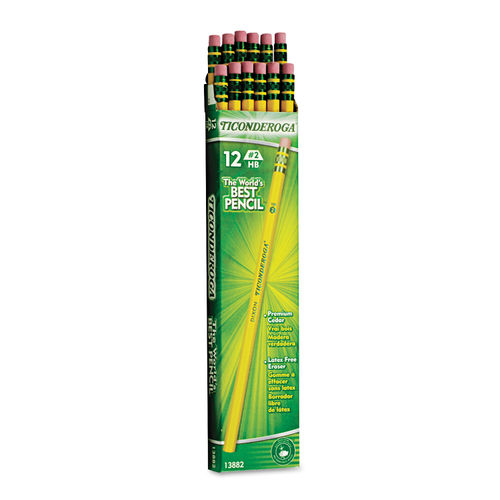 Dixon Ticonderoga Soft Black Lead Pencils, #2, Yellow - 10 count