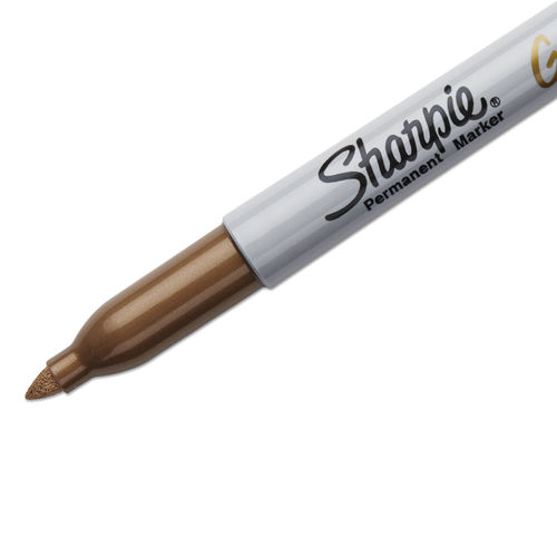 Metallic Fine Point Permanent Markers, Fine Bullet Tip, Gold