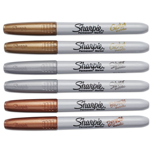 Sharpie Metallic Permanent Markers Fine Point Gold Ink Pack Of 12 - Office  Depot