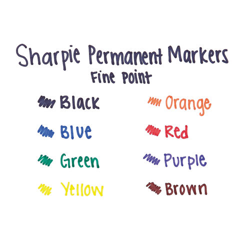 Assorted Fine Point Sharpie Markers - 8 Piece Set