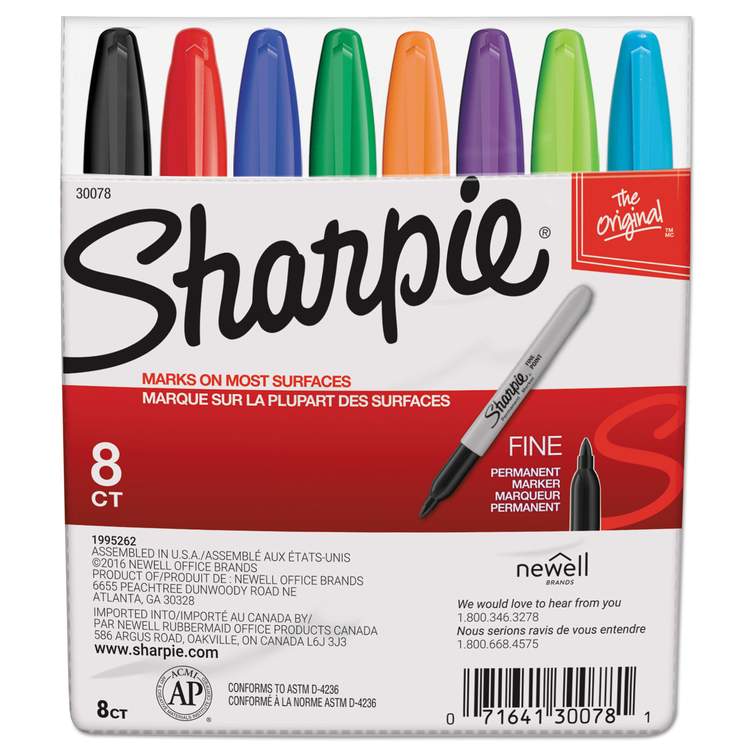 Sharpie® MARKER,SHARPIE,FINE,8/ST 30078, 1 - Kroger