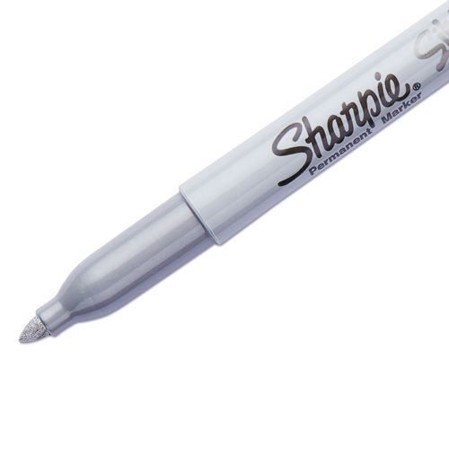 Sharpie Metallic Fine Point Permanent Marker, Silver - 4 pack