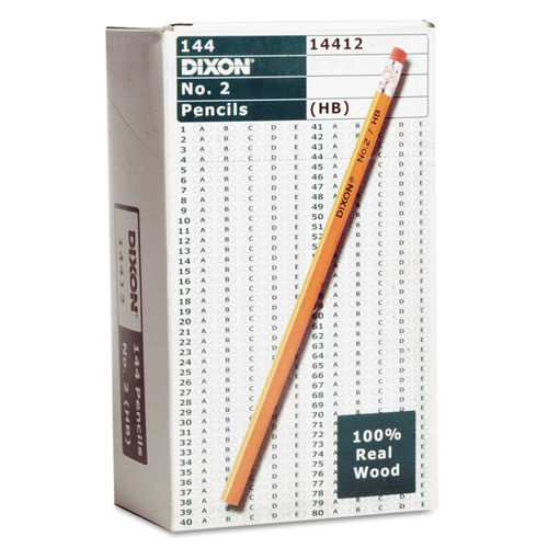 No. 2 Pencil Value Pack, HB (#2), Black Lead, Yellow Barrel, 144