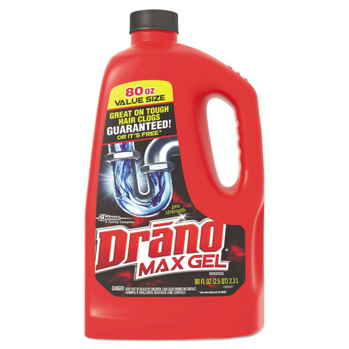 Drano Max Gel Clog Remover Bleach Scent 128 oz Bottle