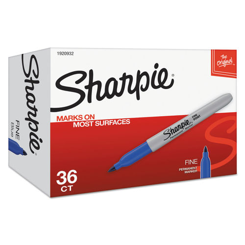 Sharpie Permanent Fine Point Markers Blue Pack Of 12 Markers - Office Depot