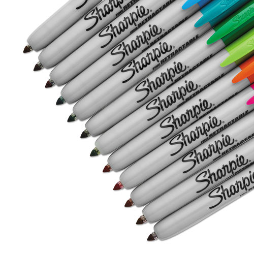 Sharpie Retractable Permanent Markers, Fine Point, Assorted, 8