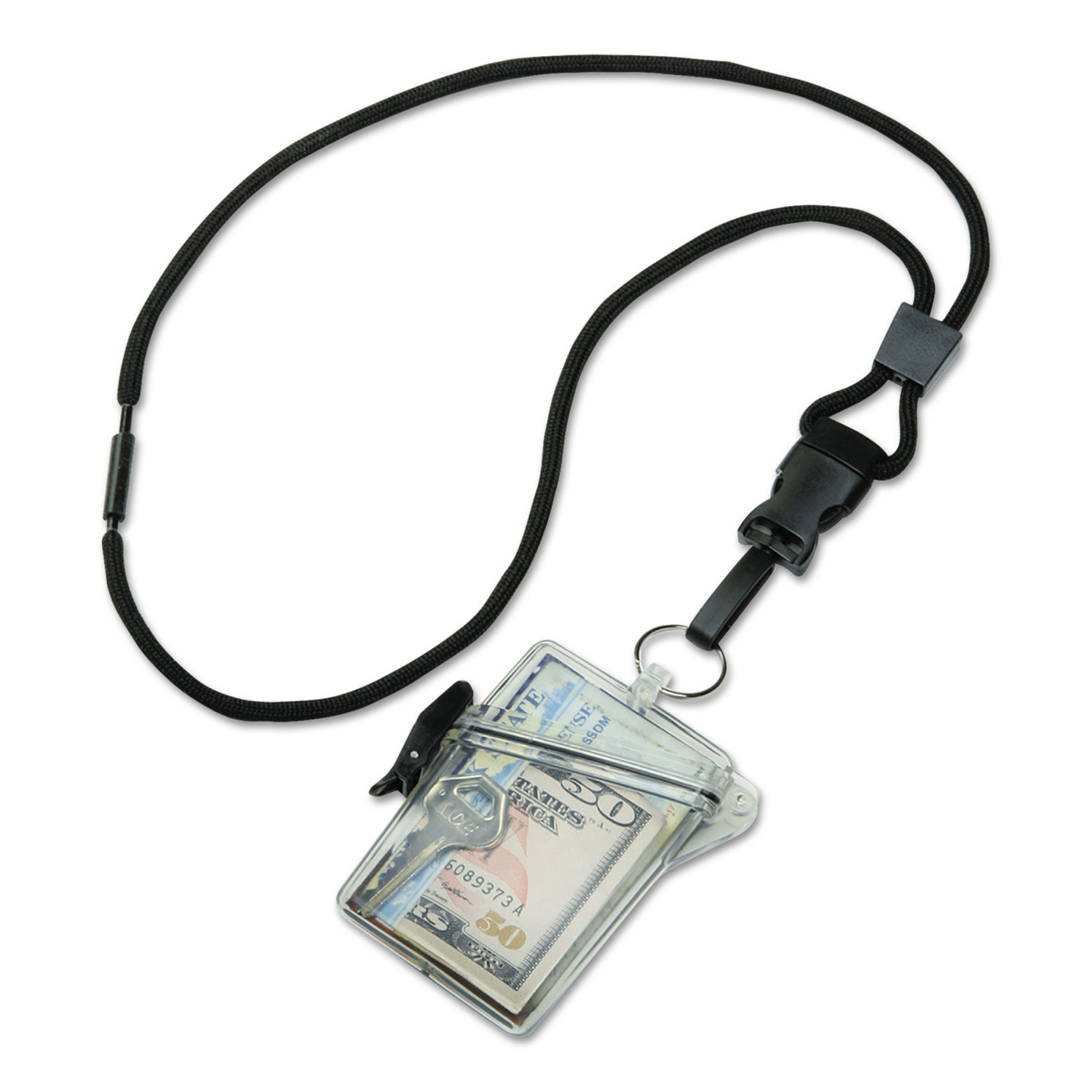 Clear Waterproof Card Case w/Lanyard