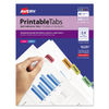 AVE16281 - Printable Plastic Tabs with Repositionable Adhesive, 1/5-Cut, Assorted Colors, 1.25" Wide, 96/Pack