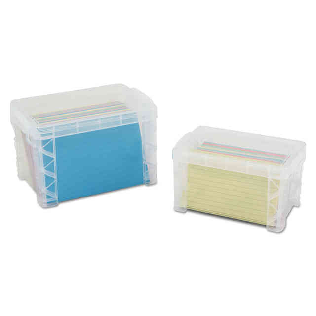 Super Stacker Storage Boxes, Holds 500 4 x 6 Cards, 7.25 x 5 x 4.75,  Plastic, Clear