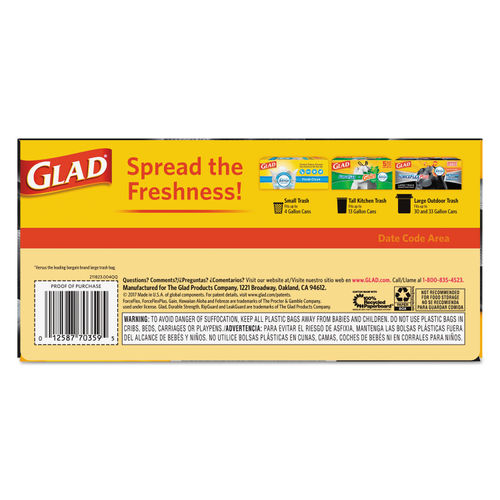 GLAD 30 Gallons Plastic Trash Bags - 70 Count & Reviews