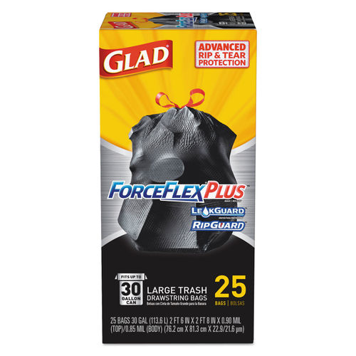 Glad ForceFlex Plus Drawstring Trash Bags, 30 Gallon - 50 count
