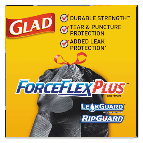 Glad Guaranteed Strong Large Drawstring Trash Bags, 30 Gallon, 70