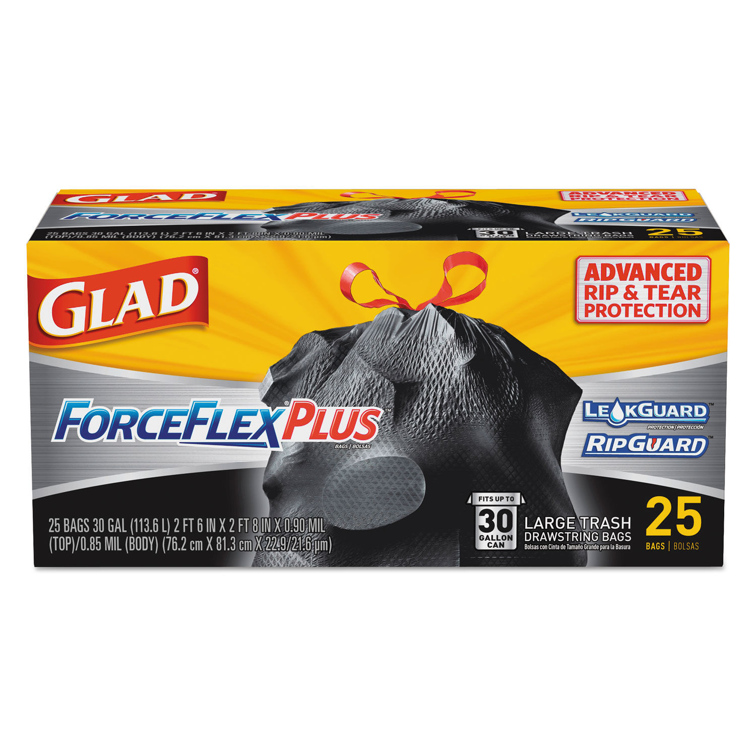 Glad ForceFlex Trash Bag 70 EA/BX 