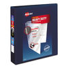 AVE79805 - Heavy-Duty View Binder with DuraHinge and One Touch EZD Rings, 3 Rings, 1.5" Capacity, 11 x 8.5, Navy Blue