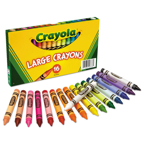 Ultra-Clean Washable Crayons, Large, 8 Colors/Box