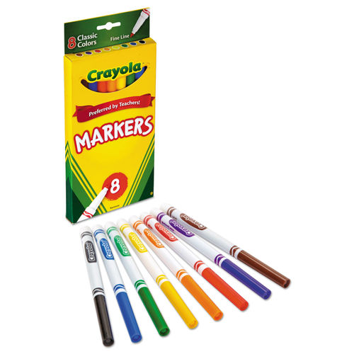 Crayola Fine Line Markers Bulk, 12 Marker Packs with 10 Colors, School Supplies