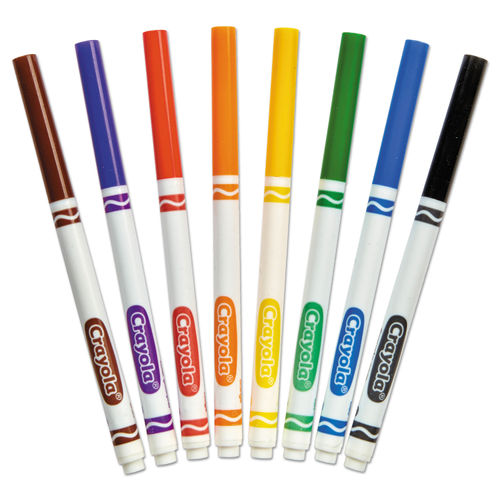 Crayola Washable Fine Line Markers with Classic Colors - 8 Count