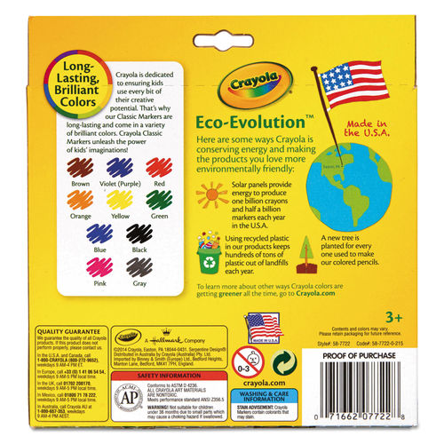 Crayola Fine Line Markers, Assorted Classic Colors pack Of 10 - School  Supply