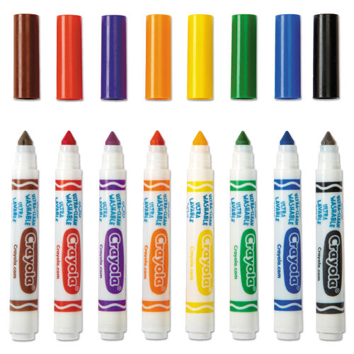 Crayola Washable Markers, Broad Line, Assorted Classic Colors, Box Of 12 