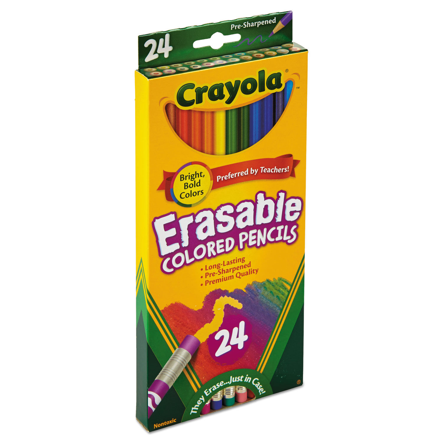 Crayola Colored Woodcase Pencil, HB, 3.3 mm, Assorted - 64 pack