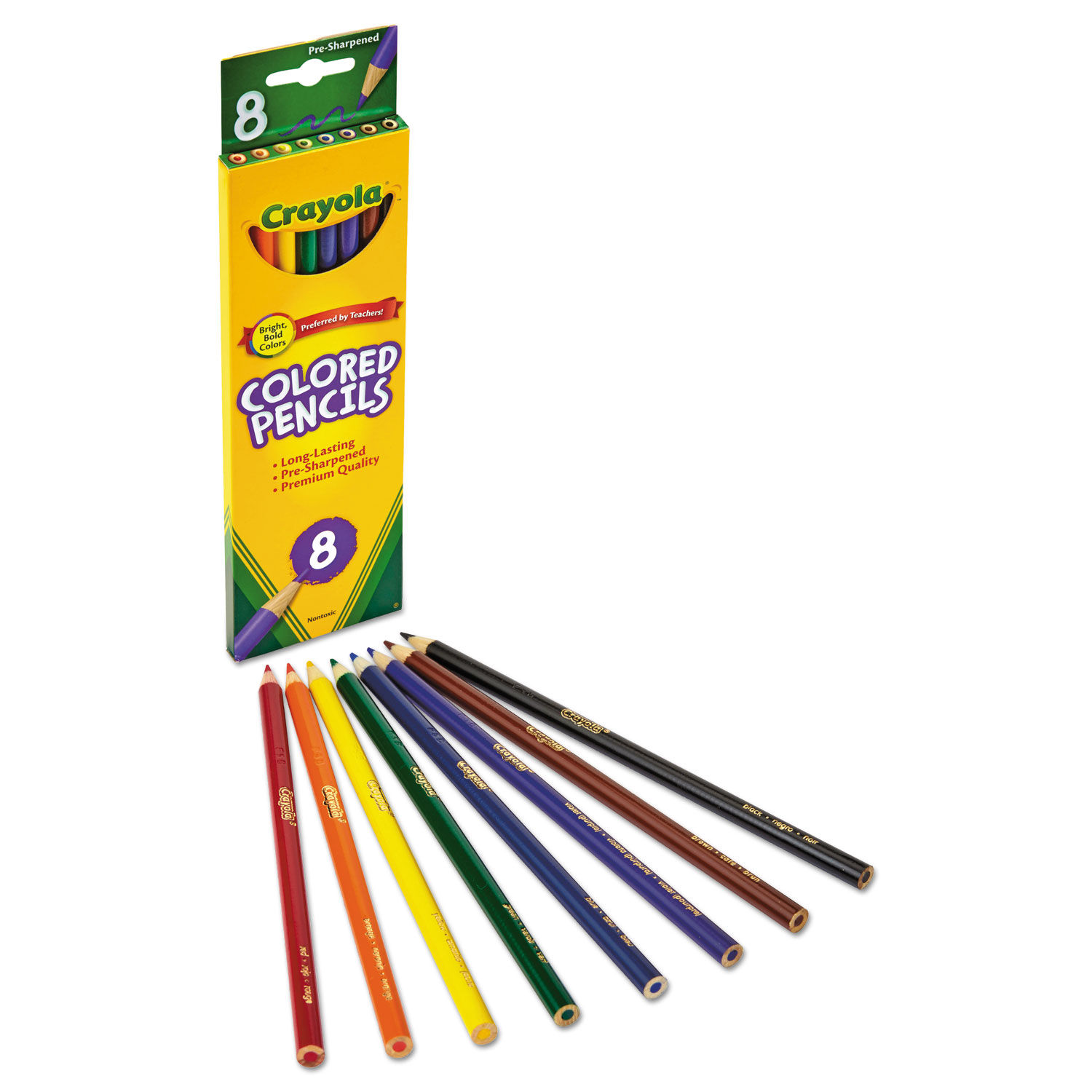 Crayola Colored Woodcase Pencil, HB, 3.3 mm, Assorted - 64 pack
