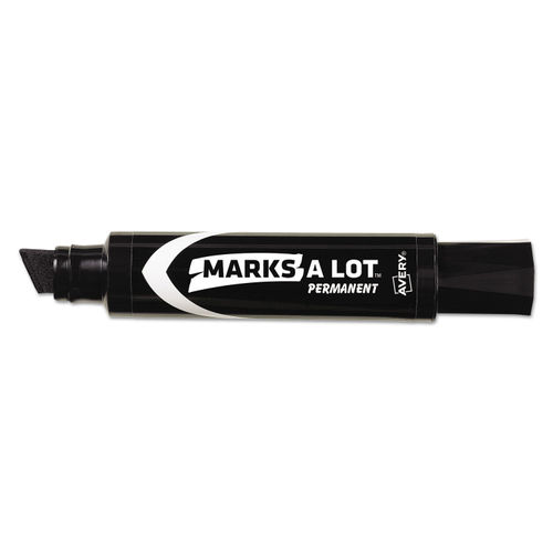 Avery Marks A Lot Permanent Markers Chisel Tip Jumbo Desk Style Size Black  - Office Depot